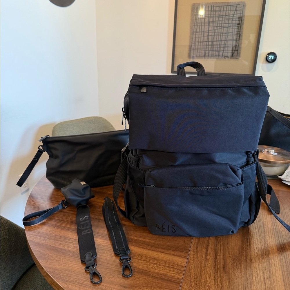 BEIS Black Diaper Bag “The Ultimate Diaper Backpack”